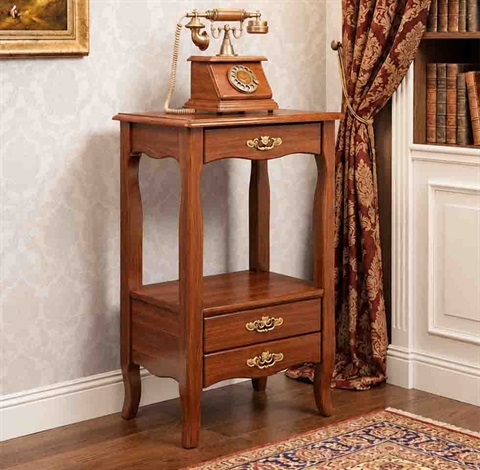 میز تلفن چوبی سه کشو کد 313
